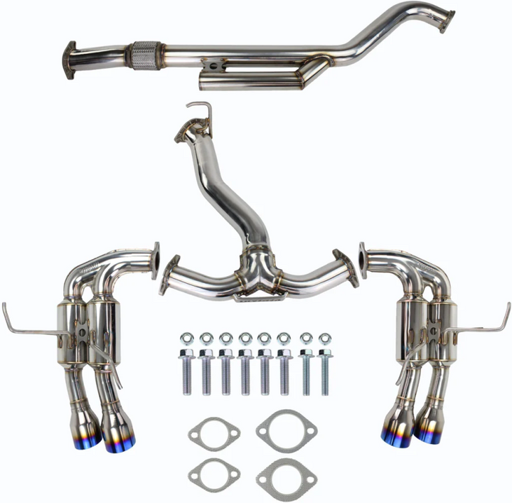Invidia 2022+ Subaru WRX Gemini Single Layer Quad Titanium Tip Cat-Back Exhaust - Bull Strap