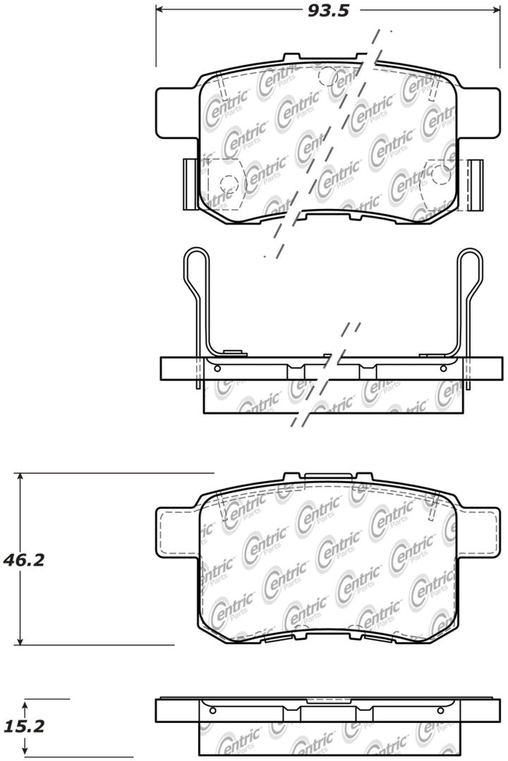 StopTech Sport Performance 11-17 Honda Accord Rear Brake Pads - Bull Strap