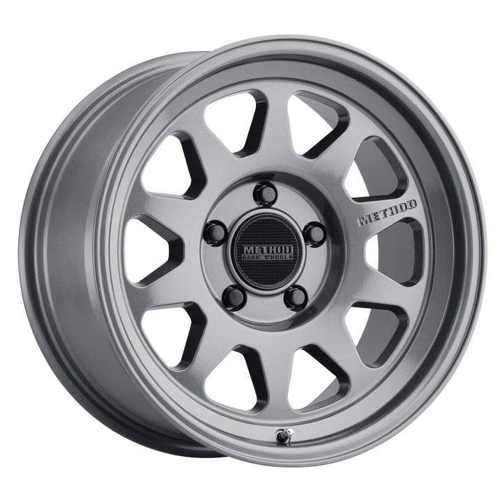 Method MR316 18x9 +18mm Offset 5x150 110.5mm CB Gloss Titanium Wheel - Bull Strap