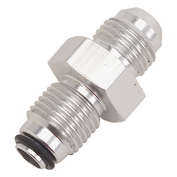 Russell Performance -6 AN (male to 11/16in-18 O-ring seal) Power Steering Adapter. Clear anodized - Bull Strap