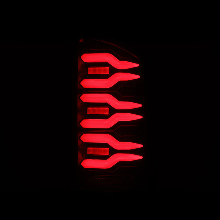 AlphaRex 02-06 Dodge Ram1500 + 03-06 Dodge Ram2500/3500 Luxx-Series LED Tail Lights (Pair) Black/Red - Bull Strap