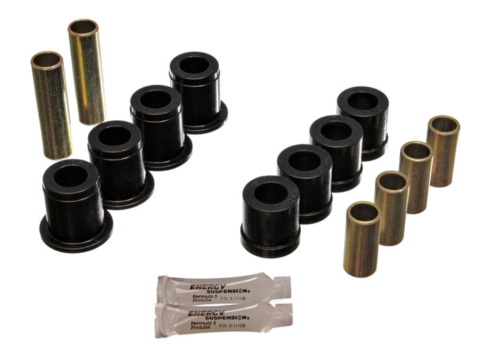 Energy Suspension 87-95 Nissan Pathfinder 2WD/4WD Black Front Control Arm Bushing Set - Bull Strap