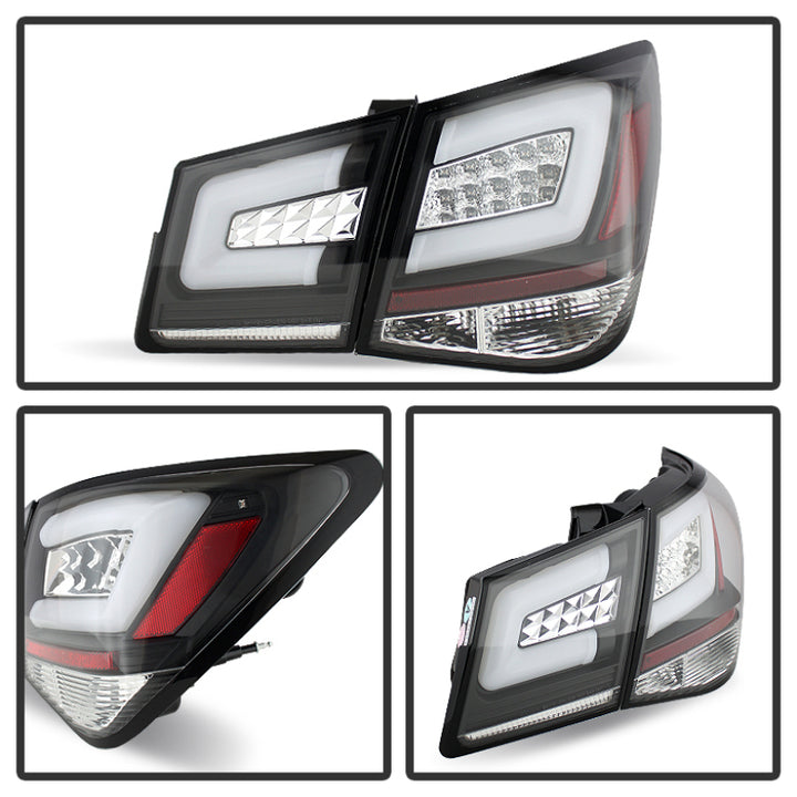 Spyder Chevy Cruze 2011-2014 Light Bar LED Tail Lights Black ALT-YD-CCRZ11-LBLED-BK - Bull Strap
