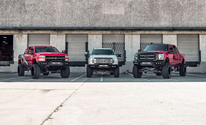 Road Armor 11-16 Ford F-250 SPARTAN Front Bumper Bolt-On Pre-Runner Guard - Tex Blk - Bull Strap