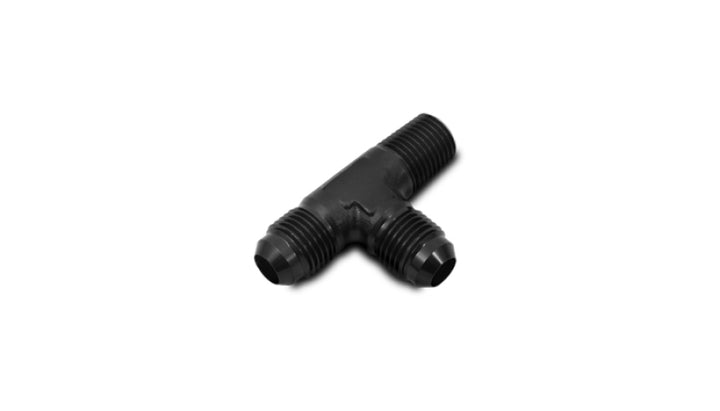 Vibrant -3AN x 1/8in NPT Flare to Pipe On Run Tee Adapter Fitting - Aluminum - Bull Strap