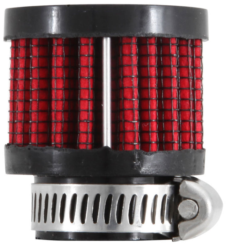K&N 0.75 inch ID 1.375 inch OD 1.125 inch H Clamp On Crankcase Vent Filter - Bull Strap