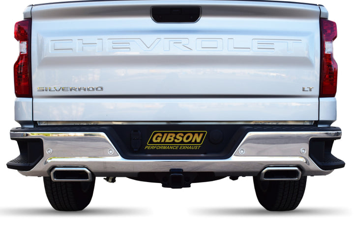 Gibson 19-22 GMC Sierra 1500 Denali 5.3L 3in/2.5in Cat-Back Dual Split Exhaust - Stainless - Bull Strap