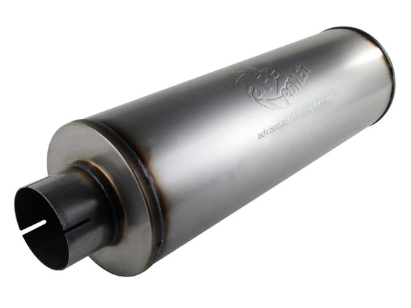 aFe MACHForce XP Exhausts Mufflers SS-409 EXH Muffler 4 ID In/Out 8 Dia - Bull Strap