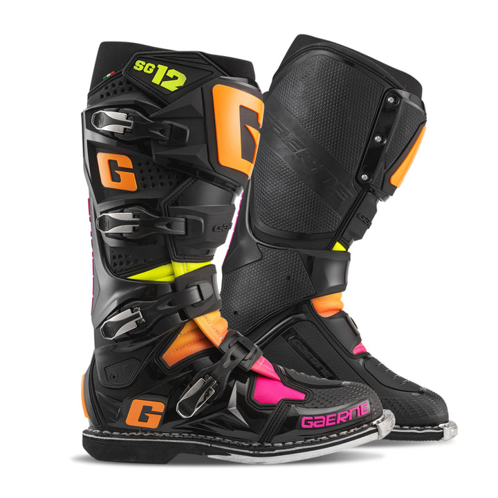 Gaerne SG12 Limited Edition Boot Black/Orange/Pink - Size 11 - Bull Strap