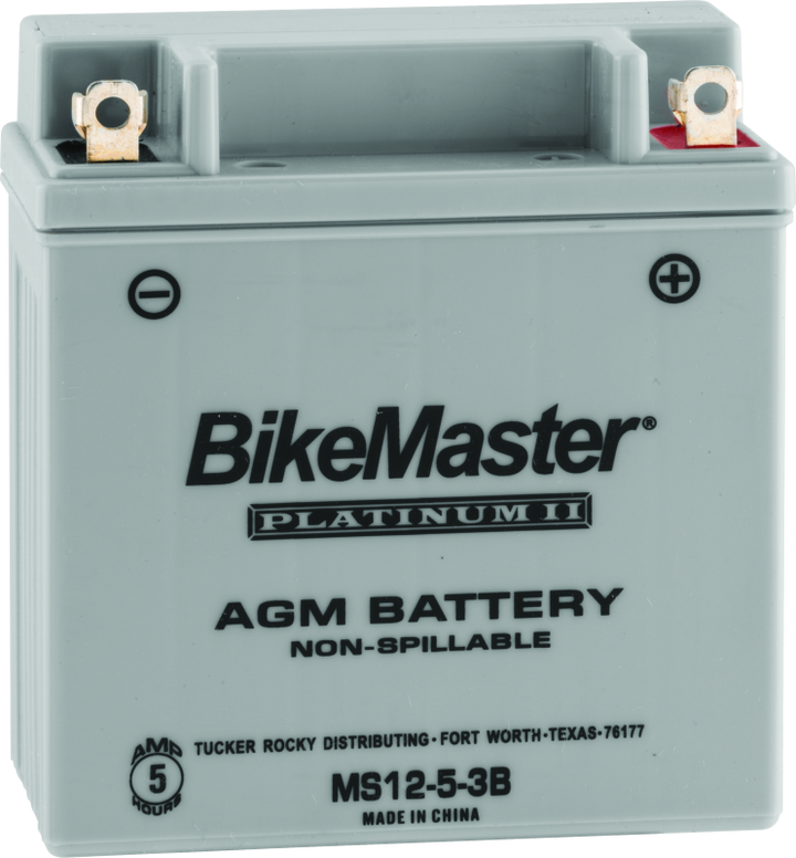 BikeMaster AGM Battery - MS12-5-3B - Bull Strap