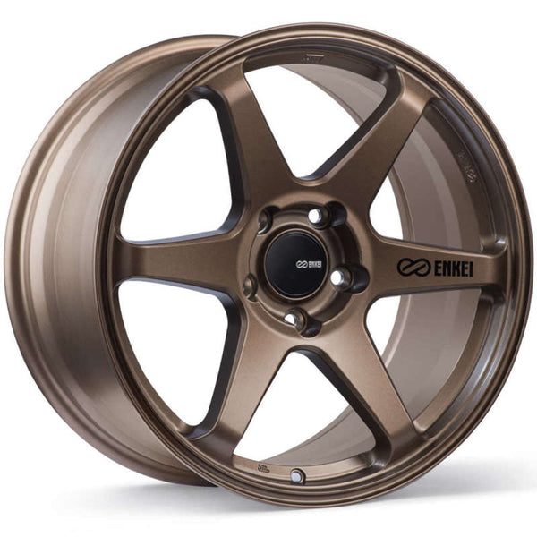 Enkei T6R 18x8 40mm Offset 5x114.3 Bolt Pattern 72.6 Bore Matte Bronze Wheel - Bull Strap