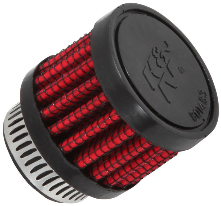 K&N 0.75 inch ID 1.375 inch OD 1.125 inch H Clamp On Crankcase Vent Filter - Bull Strap