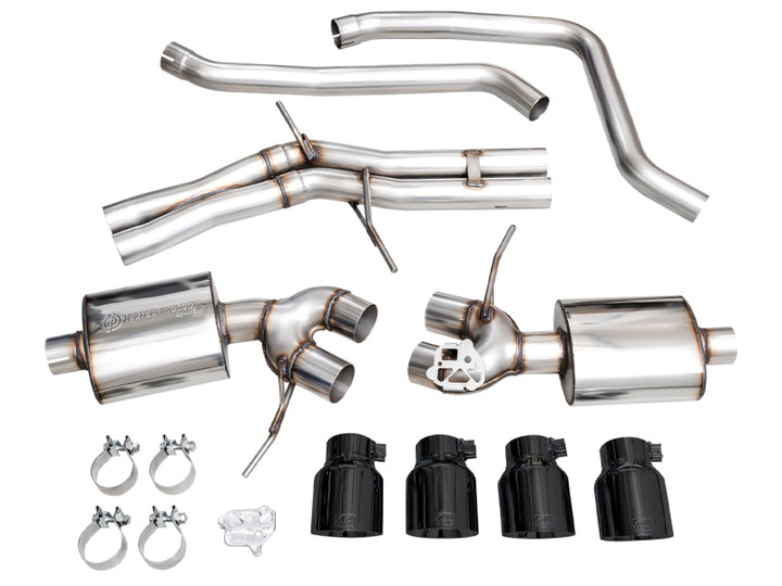 AWE Tuning 19-21 Porsche Macan 3.0T/2.9TT Touring Edition Catback Exhaust w/ Diamond Black Tips - Bull Strap