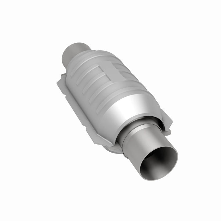 MagnaFlow Conv Univ 2in Inlet/Outlet Ctr/Ctr Round 9in Body L x 5.125in W x 13in Overall L 49 State - Bull Strap