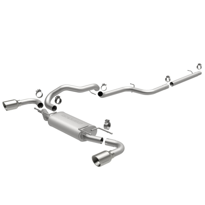MagnaFlow 10-12 Mazda 3 L4 2.5L Hatchback Split Rear Exit Stainless Cat Back Performance Exhaust - Bull Strap