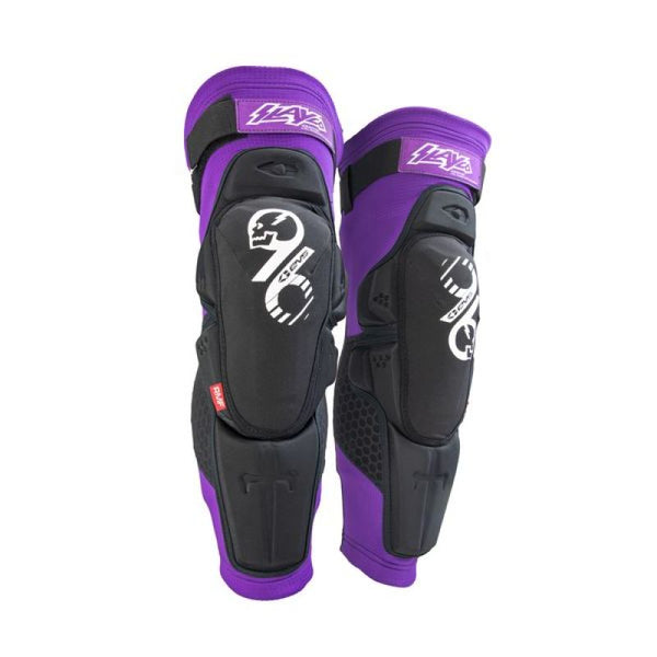 EVS Slayco96 Knee Guard Pair Purple/Black - Large/XL - Bull Strap