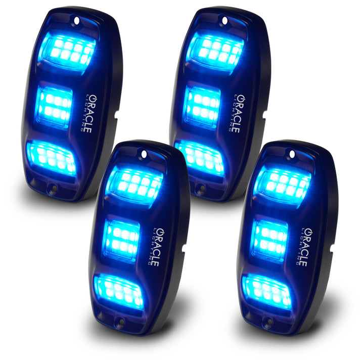 Oracle Underbody  RGB+W Wheel Well Rock Light Kit - 4 PCS - ColorSHIFT - Bull Strap