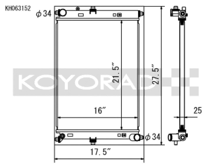 Koyo 2016 Mazda MX-5 Miata 2.0L I4 (MT) Aluminum Radiator - Bull Strap