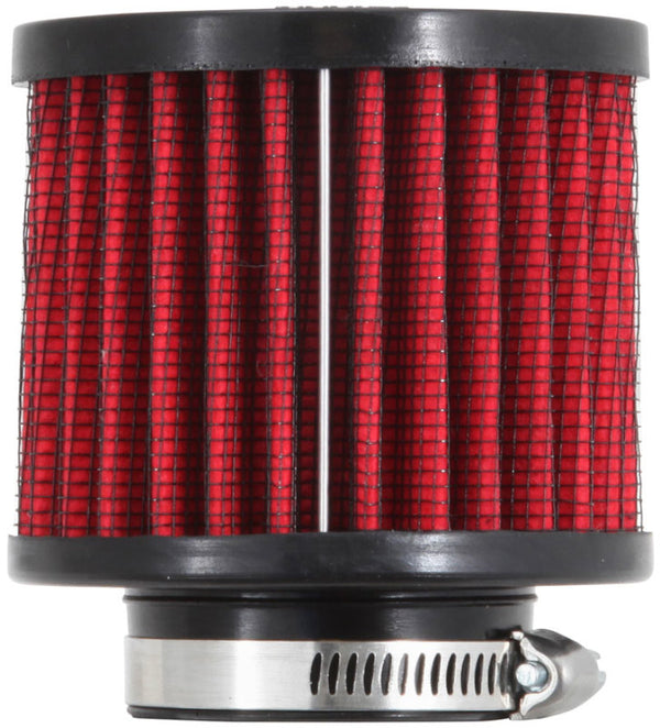 K&N 1.5in Flange ID x 3in OD x 2.5in H Rubber Base Crankcase Vent Filter - Bull Strap