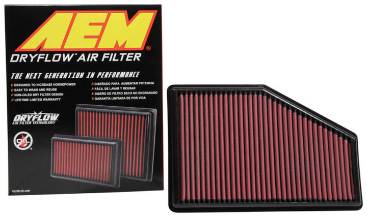 AEM 12-20 Chevrolet Malibu 1.5L/1.8L/2.0L DryFlow Air Filter - Bull Strap