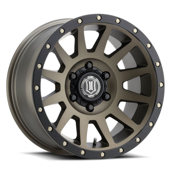 ICON Compression 17x8.5 6x5.5 0mm Offset 4.75in BS 106.1mm Bore Bronze Wheel - Bull Strap
