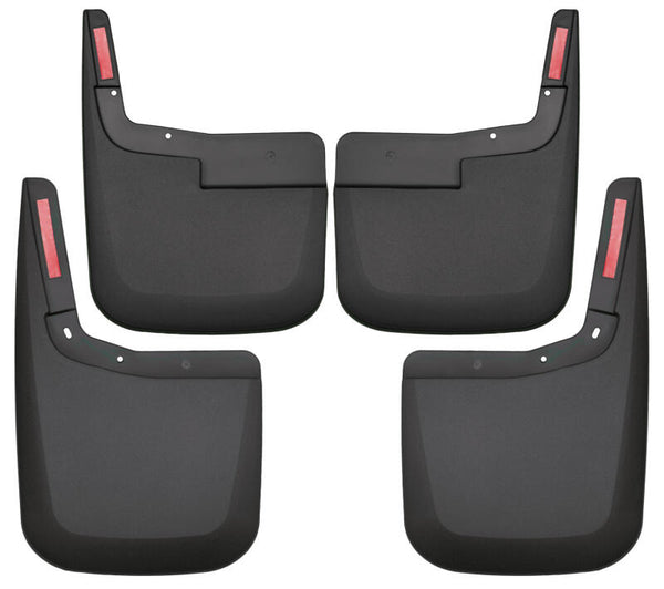 Husky Liners 2015-2017 Ford F-150 w/o Fender Flares Front and Rear Mud Guards - Black - Bull Strap