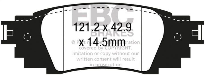EBC 2016+ Lexus RX350 3.5L Yellowstuff Rear Brake Pads - Bull Strap