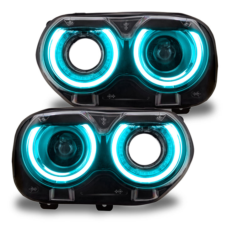 Oracle 15-21 Dodge Challenger RGB+W Headlight DRL Upgrade Kit - ColorSHIFT+W - Bull Strap