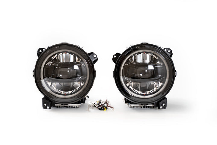 DV8 Offroad 18-22 Jeep Gladiator Wrangler LED Projector Headlights - Bull Strap