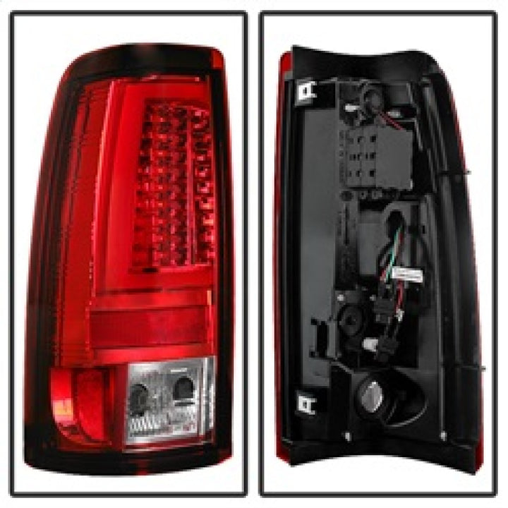 Spyder Chevy Silverado 1500/2500 99-02 Version 2 LED Tail Lights - Red Clear ALT-YD-CS99V2-LED-RC - Bull Strap