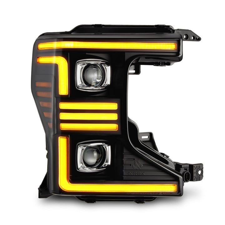 AlphaRex 20-22 Ford F150 Pro-Series Projector Headlights Black w/ Activation Light / Seq. Sig. / DRL - Bull Strap