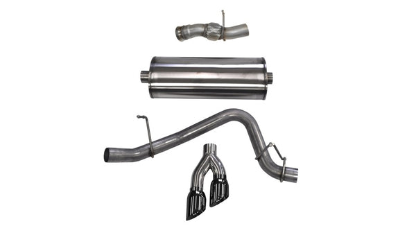 Corsa 2015-2020 GMC Yukon Denali 6.2L V8 Single Side Exit Cat-Back Exhaust w/ Polished Black Tips - Bull Strap