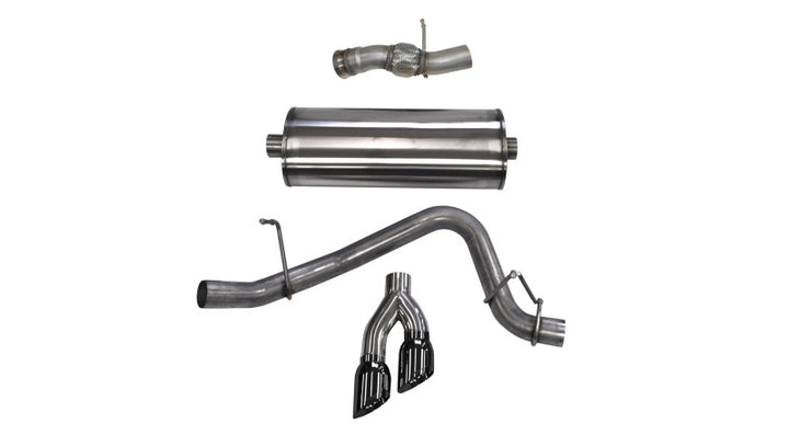 Corsa 2015-2020 GMC Yukon Denali 6.2L V8 Single Side Exit Cat-Back Exhaust w/ Polished Black Tips - Bull Strap