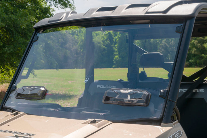 Seizmik 15-23 Polaris Ranger 500/ 570/ EV Mid-Size Pro-fit Tool-Less Windshield Vented Poly UV - Bull Strap