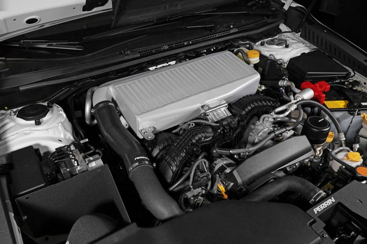 PERRIN 22-25 Subaru WRX / 19-25 Ascent / 20-25 Outback & Legacy Turbo Top Mount Intercooler - Silver - Bull Strap