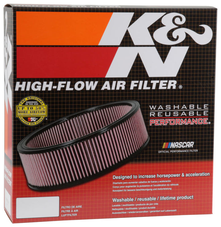 K&N Replacement Drop In Air Filter - 14in OD / 12in ID / 4in H w/ Wire - Bull Strap
