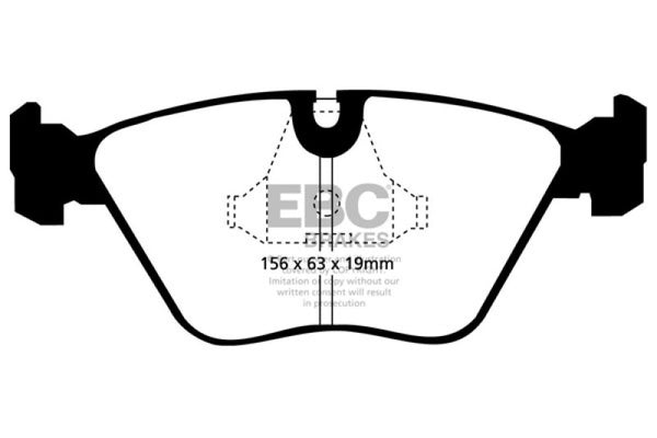 EBC 92-95 BMW M3 3.0 (E36) Yellowstuff Front Brake Pads - Bull Strap