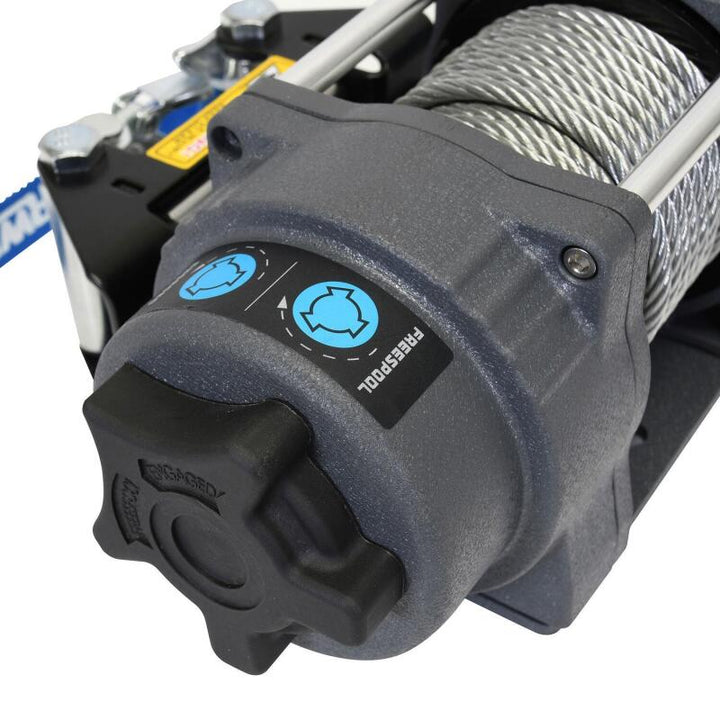 Superwinch 2500 LBS 12V DC 3/16in x 40ft Steel Rope Terra 2500 Winch - Gray Wrinkle - Bull Strap
