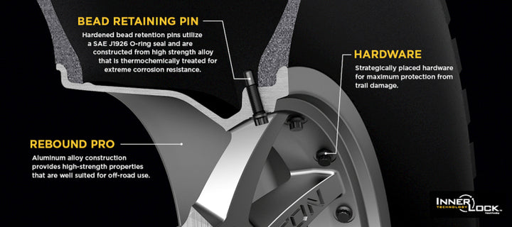 ICON Rebound Pro 17x8.5 6x5.5 0mm Offset 4.75in BS 106.1mm Bore Titanium Wheel - Bull Strap