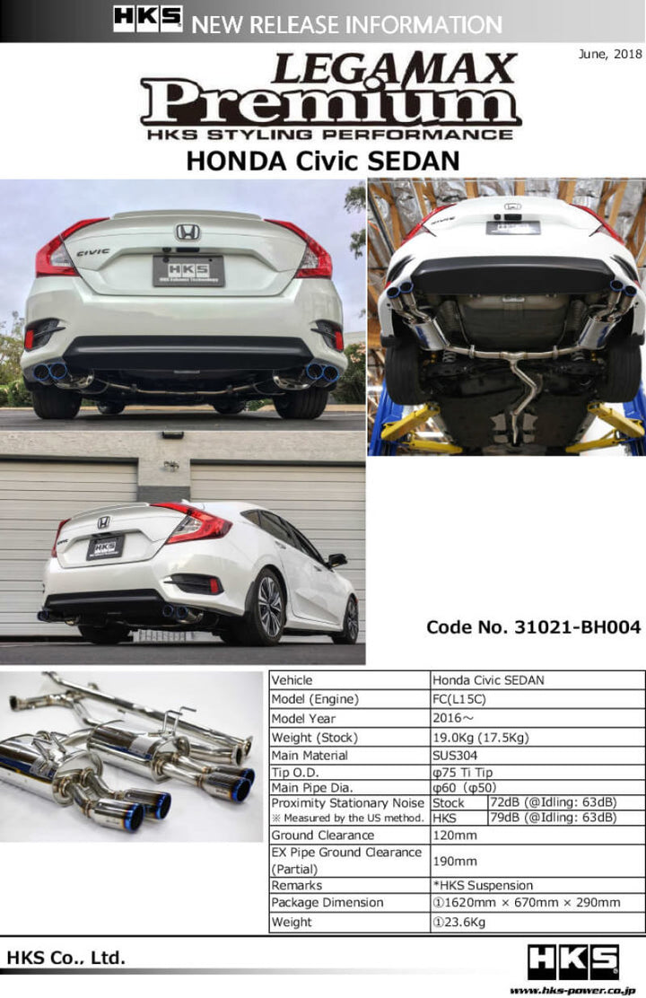 HKS LEGAMAX Premium HONDA CIVIC SEDAN FC - Bull Strap