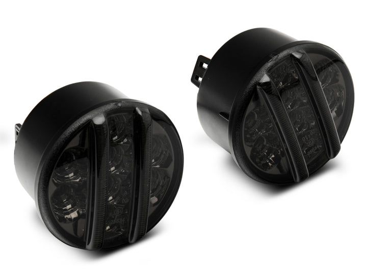 Raxiom 07-18 Jeep Wrangler JK Axial Series LED Front Turn Signals (Smoked) - Bull Strap