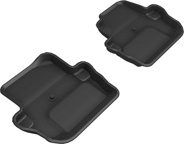 3D MAXpider 18-25 Jeep Wrangler Sport (JL) 2nd Row Floormats - Black - Bull Strap