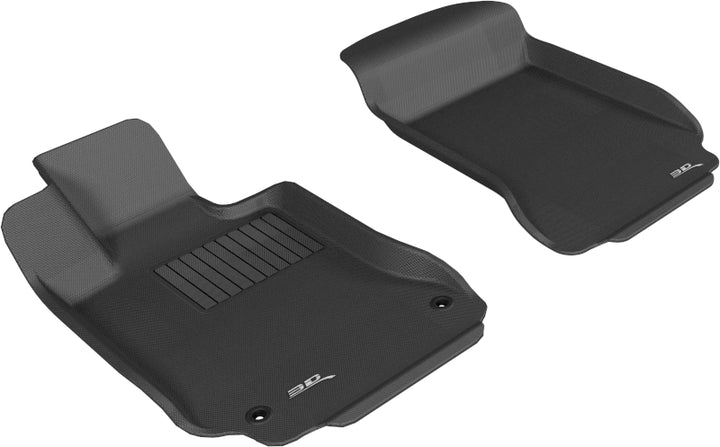 3D MAXpider 2008-2014 Mercedes-Benz C-Class W204 Kagu 1st Row Floormat - Black - Bull Strap