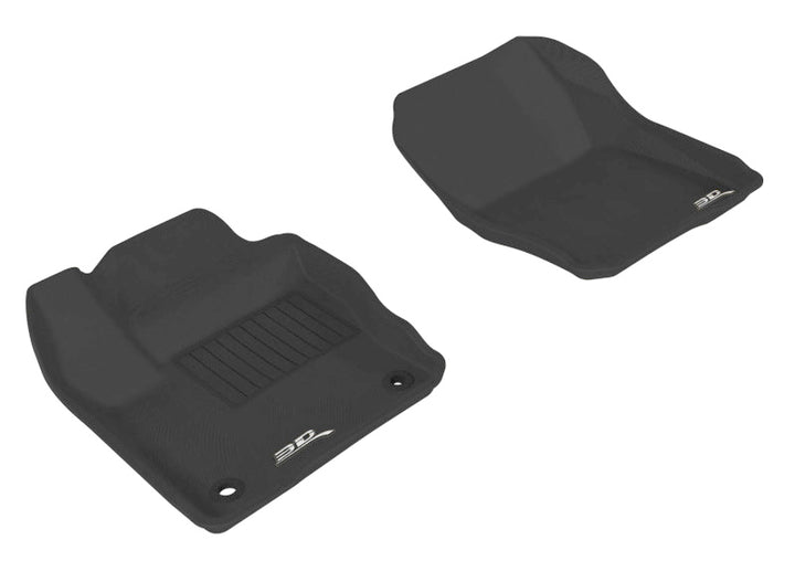 3D MAXpider 2012-2018 Ford Focus Kagu 1st Row Floormat - Black - Bull Strap
