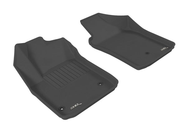 3D MAXpider 2012-2019 Fiat 500/500E Kagu 1st Row Floormat - Black - Bull Strap
