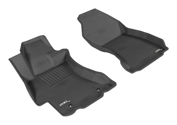 3D MAXpider 2012-2019 Subaru Impreza/XV Crosstrek/WRX/Sti Kagu 1st Row Floormat - Black - Bull Strap