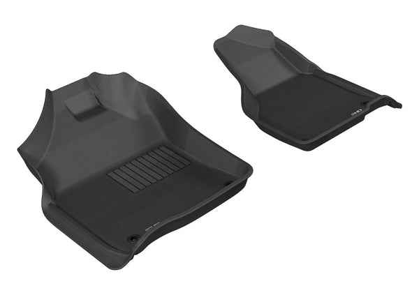3D MAXpider 2012-2020 Dodge Ram 1500 Crew/2500/3500 Crew/Mega Kagu 1st Row Floormat - Black - Bull Strap