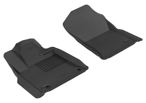 3D MAXpider 2012-2020 Toyota Tundra Reg/DBL/Crewmax/Sequoia Kagu 1st Row Floormat - Black - Bull Strap