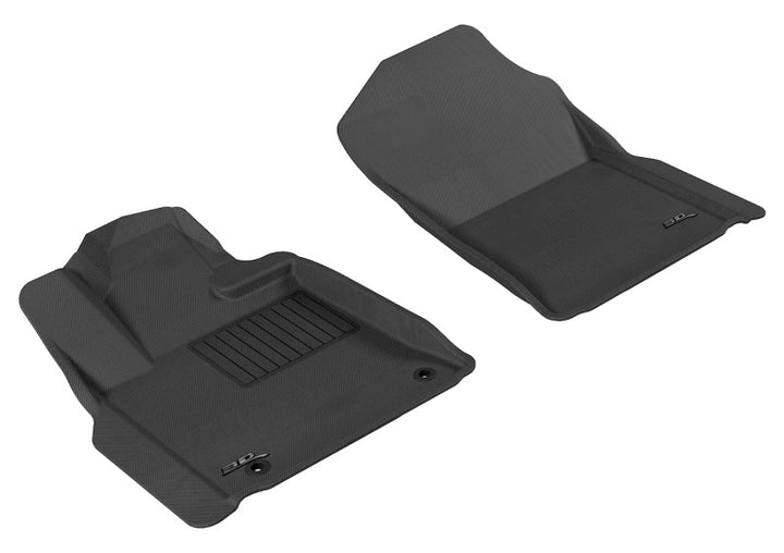 3D MAXpider 2012-2020 Toyota Tundra Reg/DBL/Crewmax/Sequoia Kagu 1st Row Floormat - Black - Bull Strap