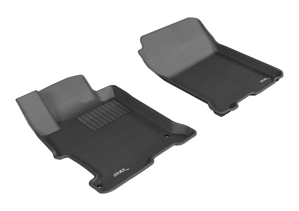 3D MAXpider 2013-2017 Honda Accord Kagu 1st Row Floormat - Black - Bull Strap